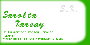 sarolta karsay business card